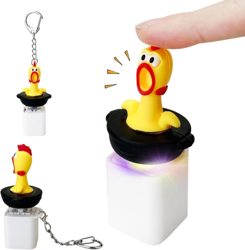 Chicken Keyboard Fidget Toy Keychain with Sound